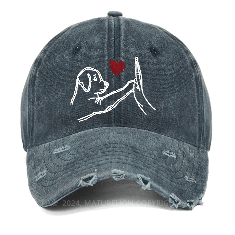 Dog Fist Bump Funny Print Cap -Maturelion