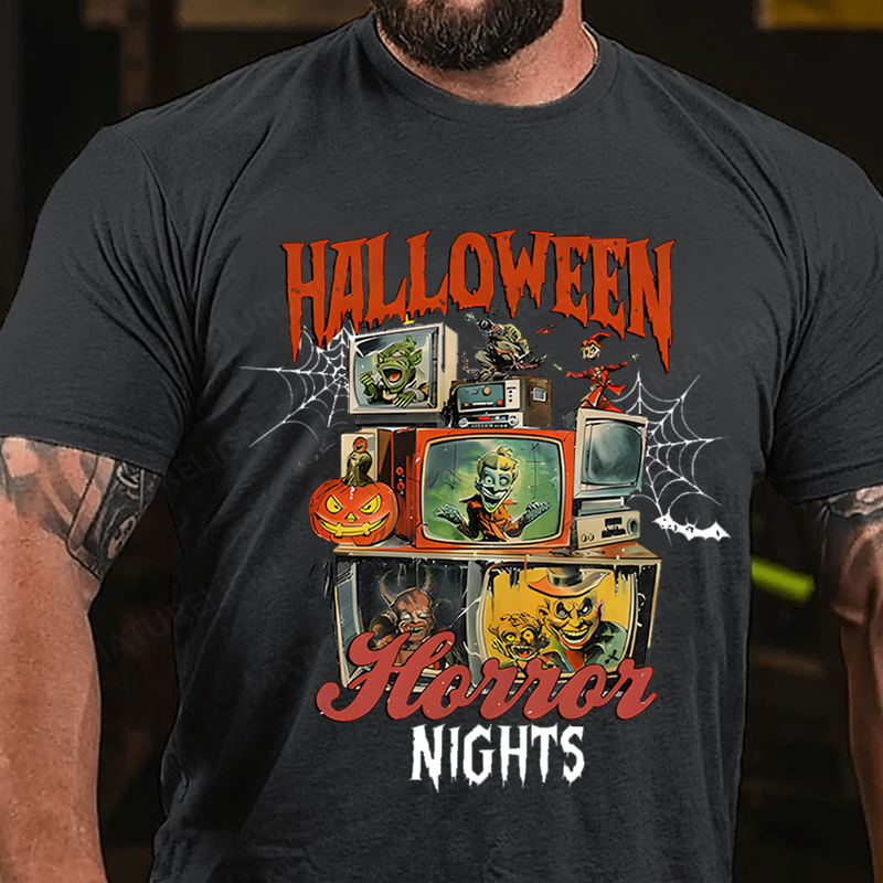 Maturelion Men's T-Shirt Halloween Horror Nights Cotton T-Shirt