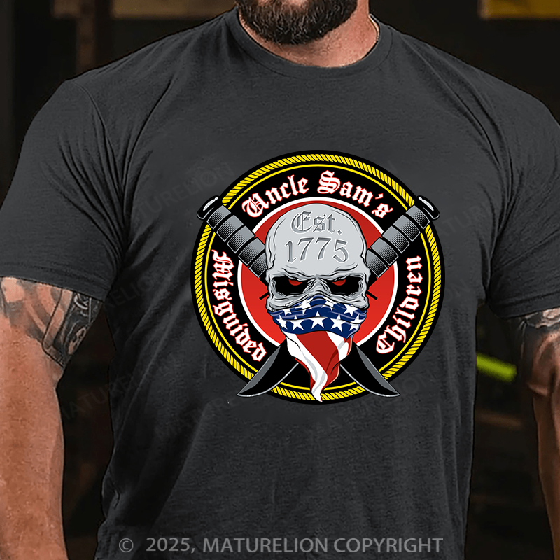 Maturelion Men's T-Shirt Uncle Sam's Misguided Children Cotton T-shirt