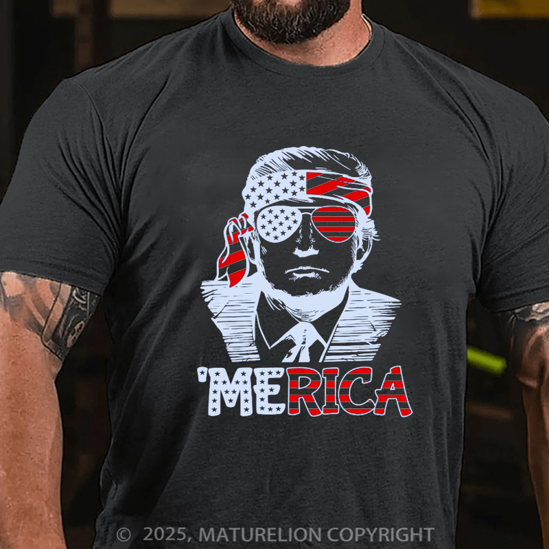 Maturelion Men's T-Shirt American 4th Of July T-shirt