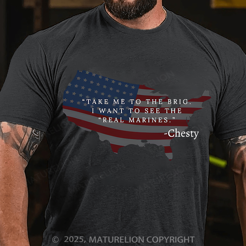 Maturelion Men's T-Shirt Chesty Puller Cotton T-Shirt
