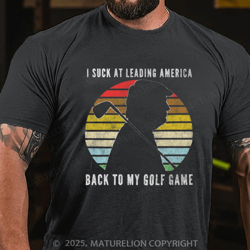 Maturelion Men's T-shirt Gone ... to Golf Essential Cotton T-shirt