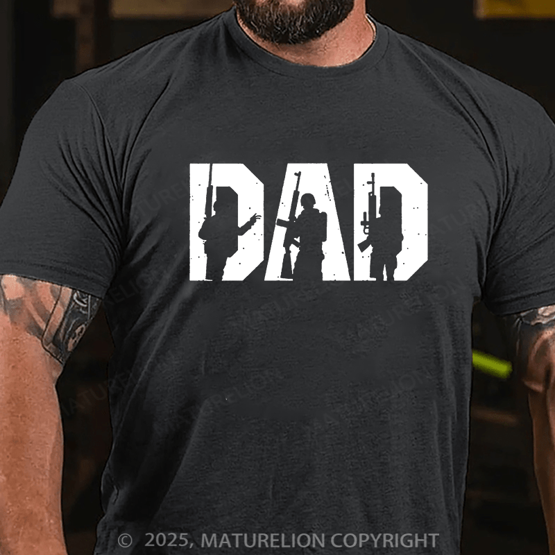 Maturelion Men's T-shirt Tactical Dad Graphic Cotton T-shirt