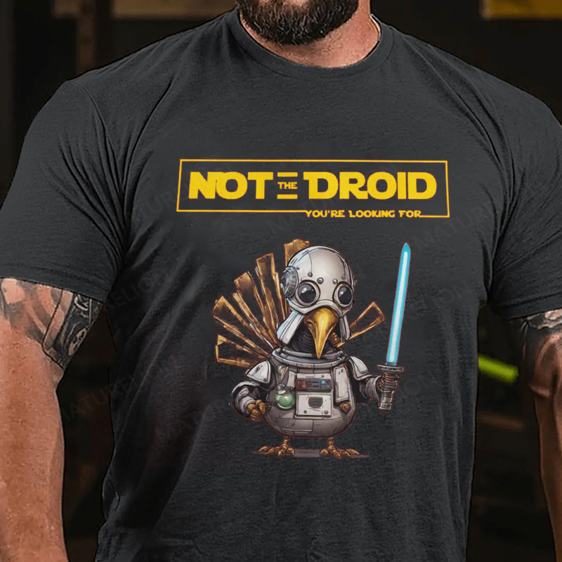 Maturelion Men's T-Shirt Funny Jedi Turkey for Thanksgiving Cotton T-Shirt