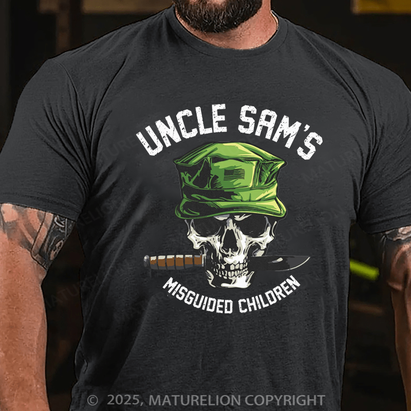 Maturelion Men's T-Shirt Uncle Sam's Misguided Children Cotton T-shirt