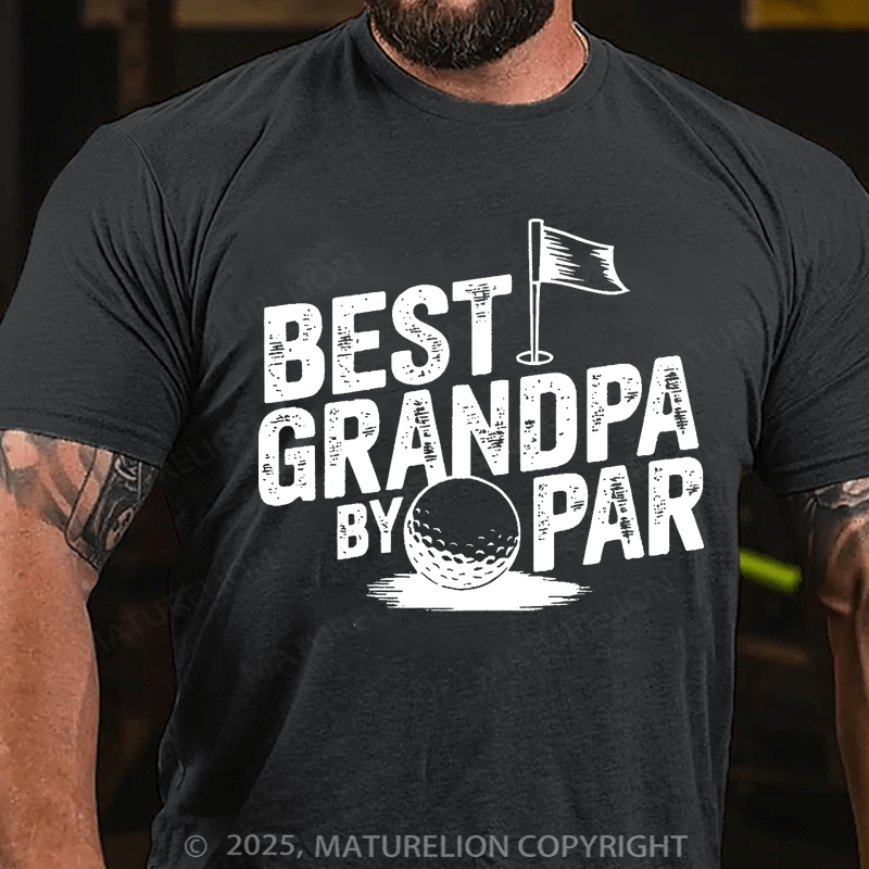 Maturelion Men's T-shirt Best Grandpa By Par Golf Father's Day T-shirt