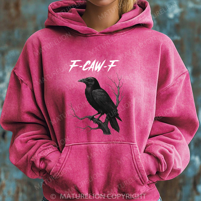 Maturelion Halloween Hoodie F-Caw-F Women Washed Hoodie