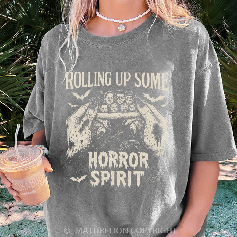 Maturelion Women's T-shirt Rolling Up Some Horror Spirit DTG Washed T-shirt