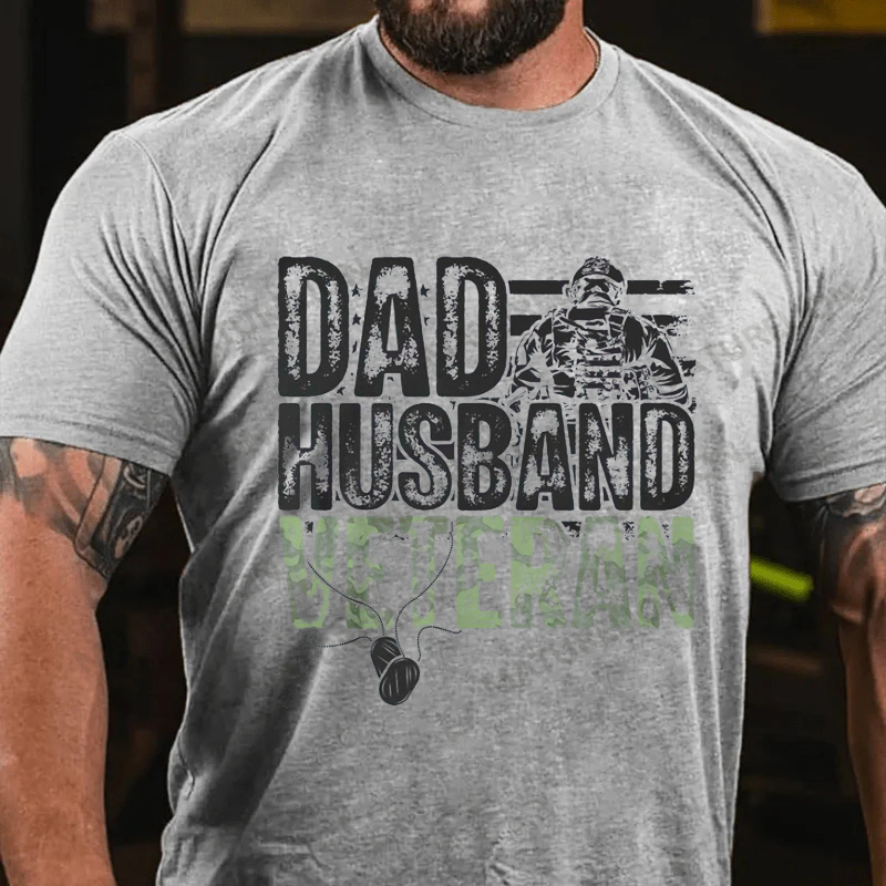 Maturelion Men's T-Shirt Dad Husband Veteran Cotton T-Shirt
