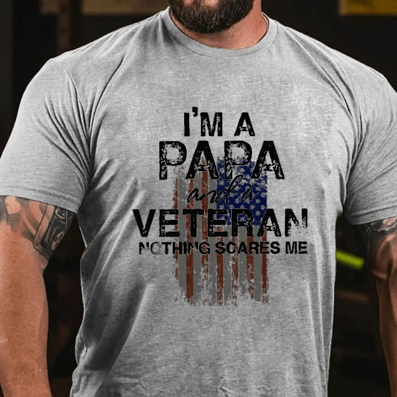 Maturelion Men's T-Shirt Gifts For Papa Veteran Cotton T-Shirt