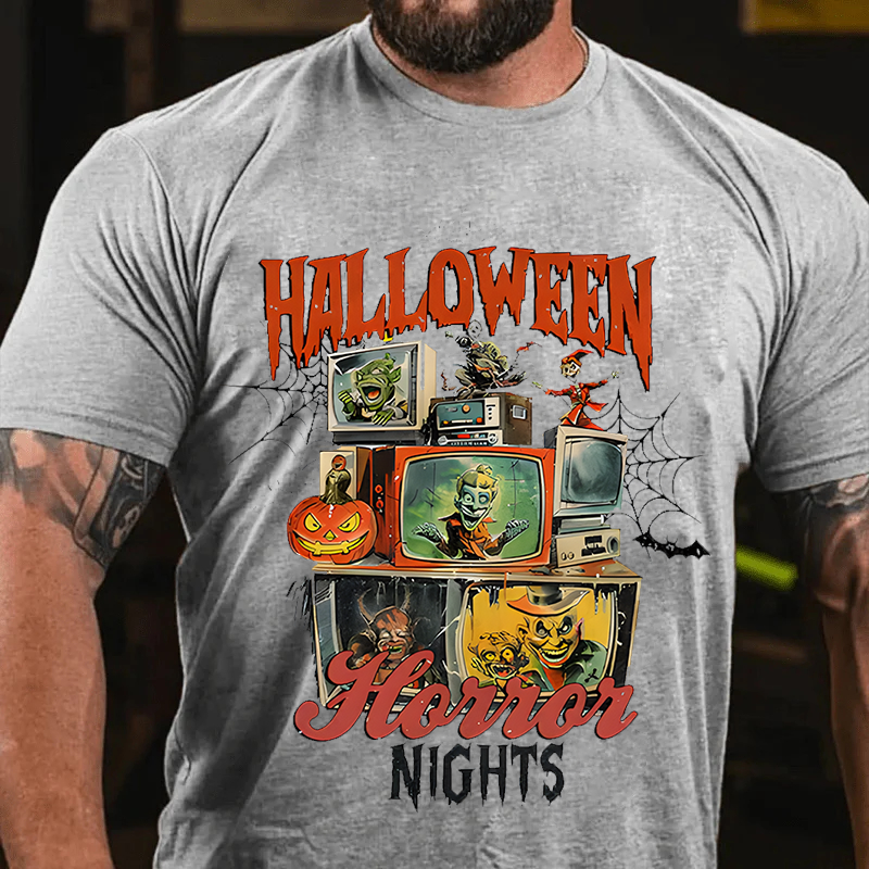 Maturelion Men's T-Shirt Halloween Horror Nights Cotton T-Shirt