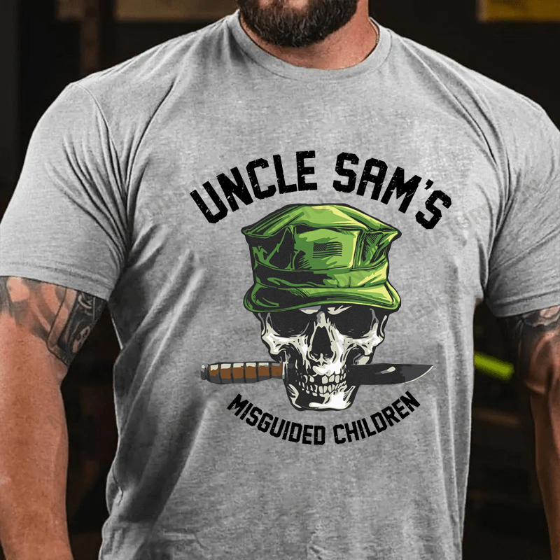 Maturelion Men's T-Shirt Uncle Sam's Misguided Children Cotton T-shirt