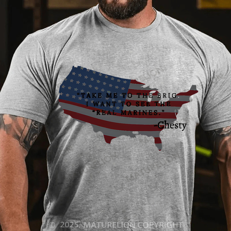 Maturelion Men's T-Shirt Chesty Puller Cotton T-Shirt