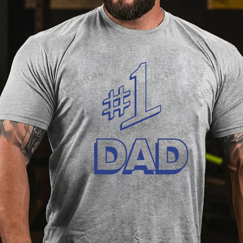 Maturelion Men's T-shirt Number 1 Dad Father's Gift T-shirt
