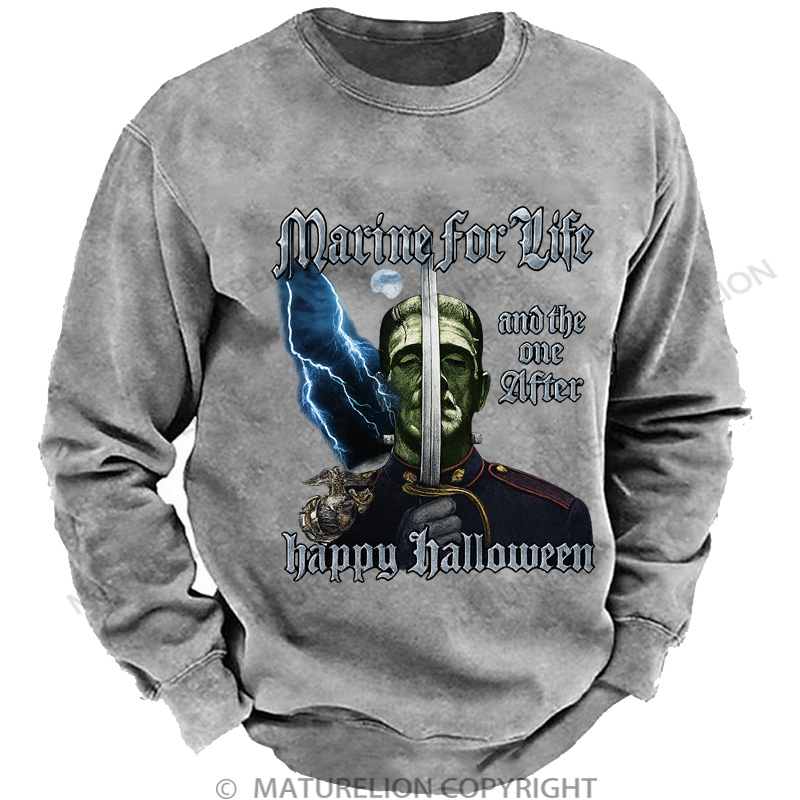 Maturelion Men's Sweatshirt HALLOWEEN Washed Sweatshirts
