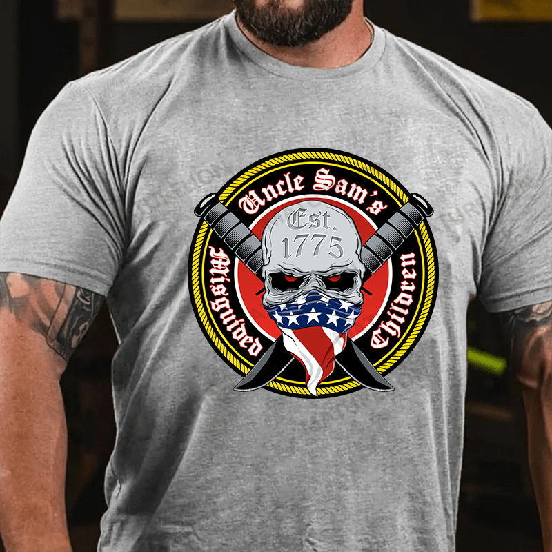 Maturelion Men's T-Shirt Uncle Sam's Misguided Children Cotton T-shirt