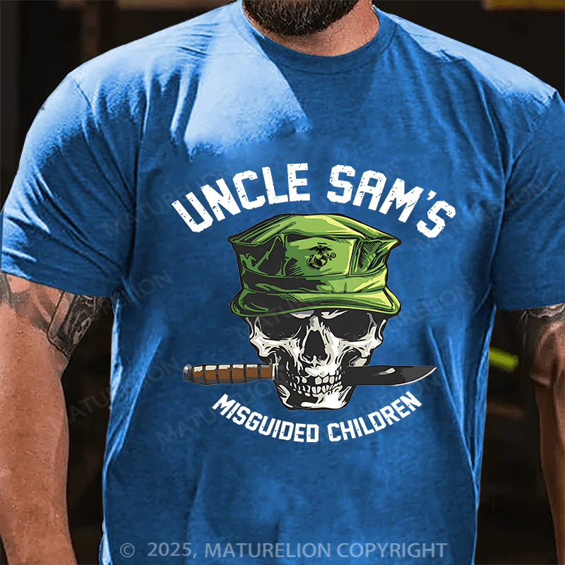Maturelion Men's T-Shirt Uncle Sam's Misguided Children Cotton T-Shirt
