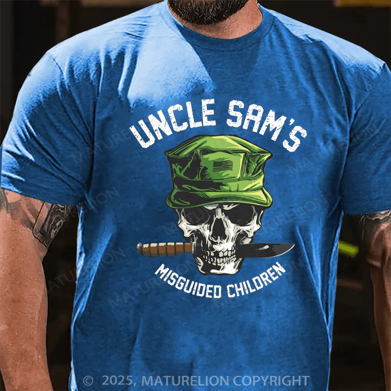 Maturelion Men's T-Shirt Uncle Sam's Misguided Children Cotton T-shirt