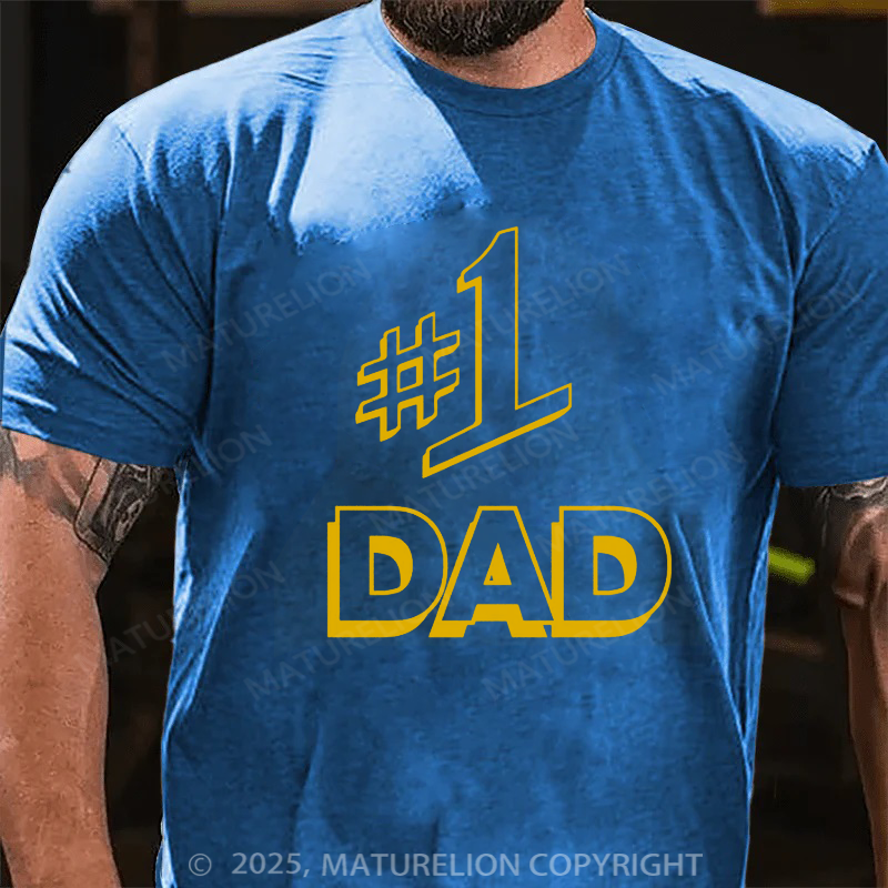 Maturelion Men's T-shirt Number 1 Dad Father's Gift T-shirt