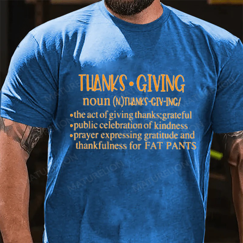 Maturelion Men's T-Shirt Thankful Grateful Blessed Cotton T-Shirt