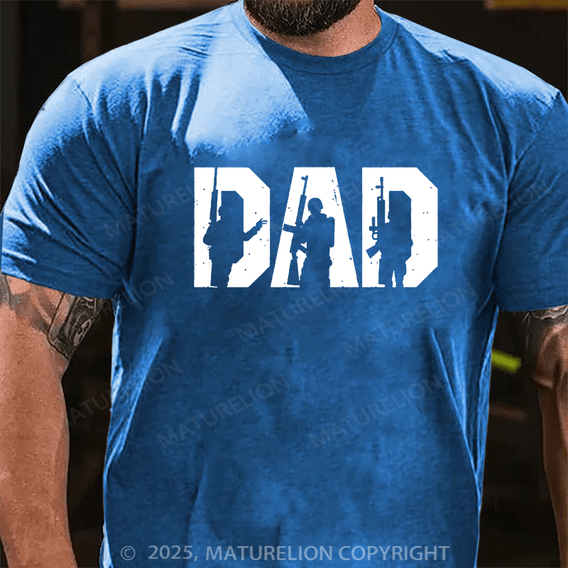 Maturelion Men's T-shirt Tactical Dad Graphic Cotton T-shirt