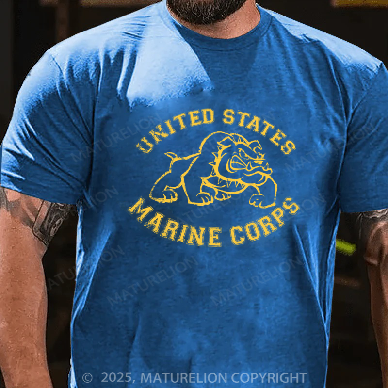 Maturelion Men's T-shirt Red Bulldog Cotton T-shirt