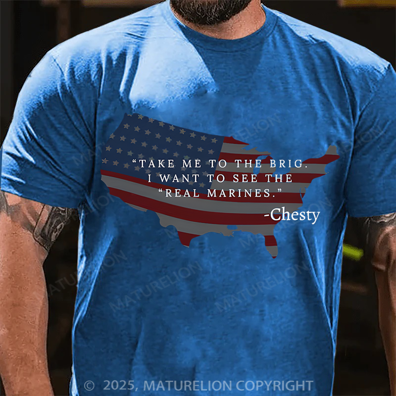 Maturelion Men's T-Shirt Chesty Puller Cotton T-Shirt