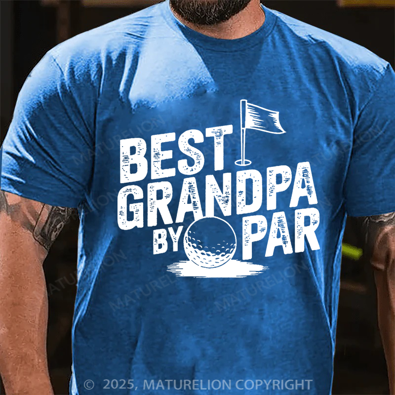 Maturelion Men's T-shirt Best Grandpa By Par Golf Father's Day T-shirt