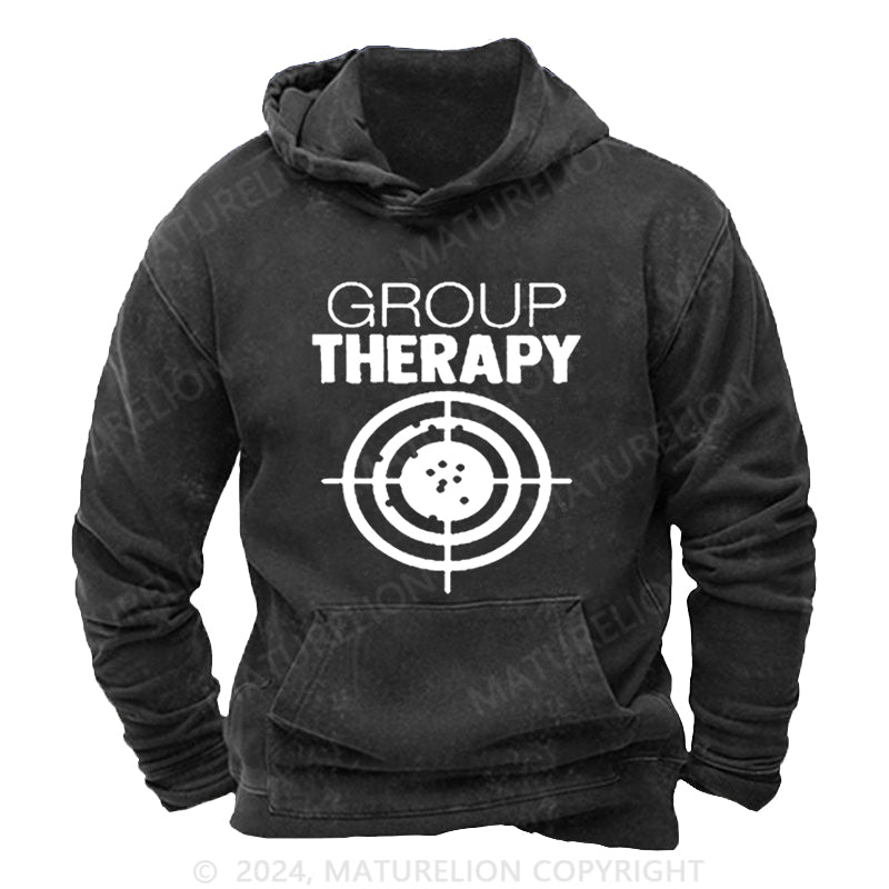 Maturelion Group Therapy Target Practice Shooting DTG Printing Washed Hoodie