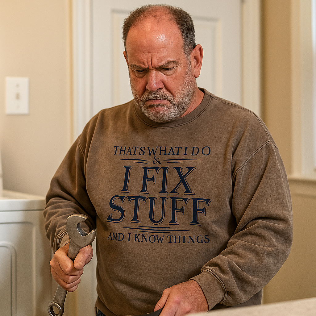 Maturelion Men's Sweatshirt That's What I Do I Fix Stuff And I Know Things Custom Washed Sweatshirt