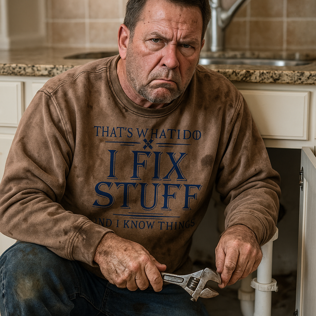 Maturelion Men's Sweatshirt That's What I Do I Fix Stuff And I Know Things Custom Washed Sweatshirt