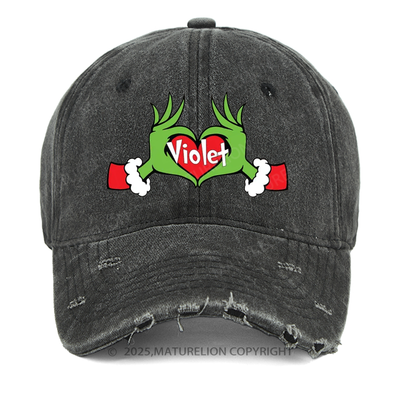 Maturelion Personalized Grinch Christmas Cap