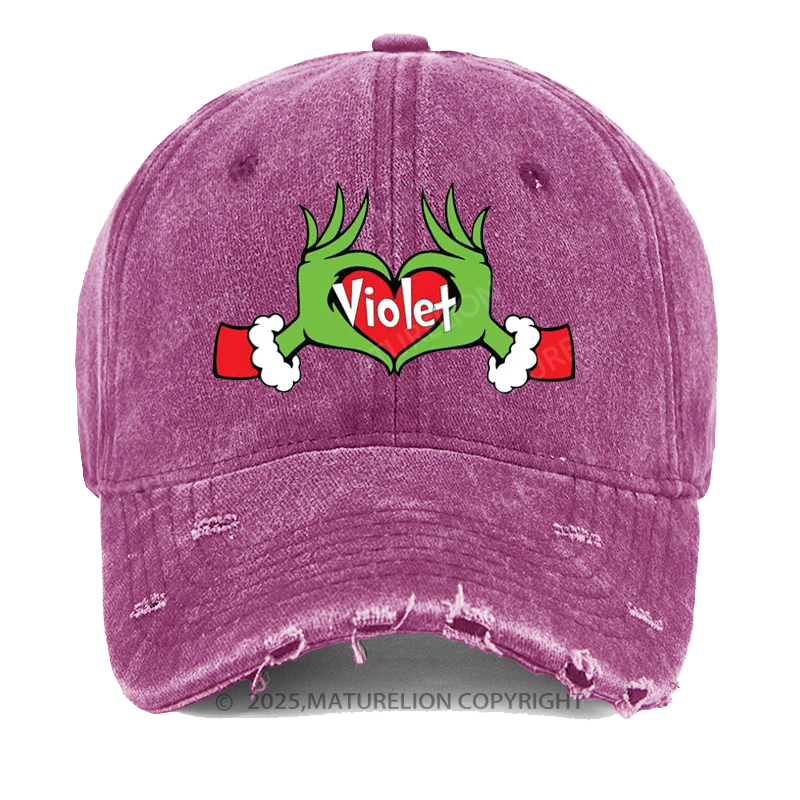 Maturelion Personalized Grinch Christmas Cap