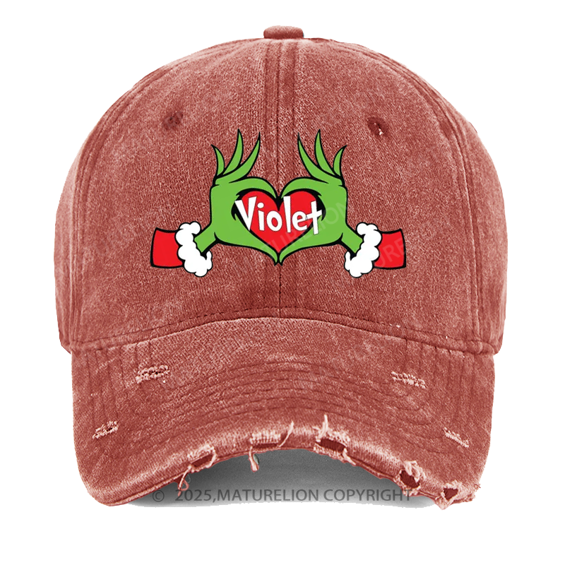 Maturelion Personalized Grinch Christmas Cap
