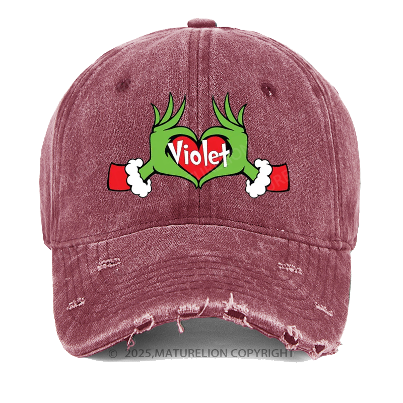 Maturelion Personalized Grinch Christmas Cap