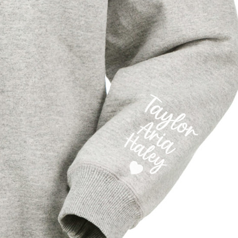 Maturelion Custom Grandma Sweatshirt With Grandkids Names On Sleeve Cotton Sweatshirt