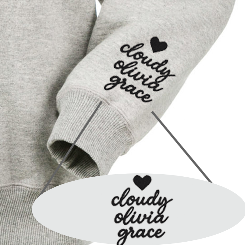 Maturelion Custom Mama Sweatshirt with Kid Name on Sleeve Cotton Sweatshirt