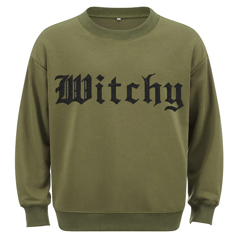 Maturelion Witchy Halloween Sweatshirt Cotton Sweatshirt