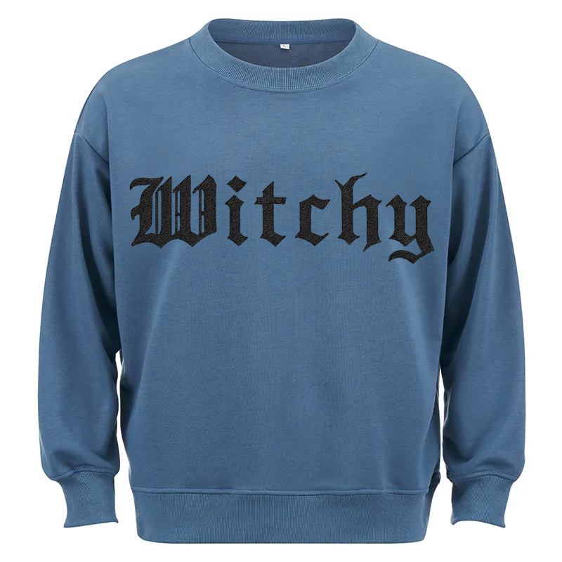 Maturelion Witchy Halloween Sweatshirt Cotton Sweatshirt