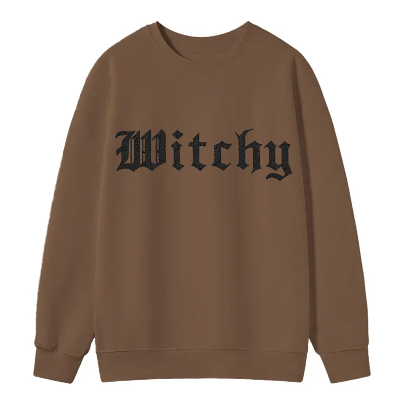 Maturelion Witchy Halloween Sweatshirt Cotton Sweatshirt