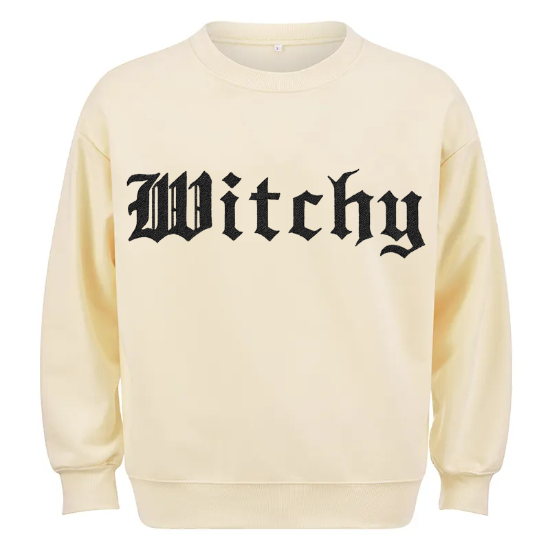 Maturelion Witchy Halloween Sweatshirt Cotton Sweatshirt
