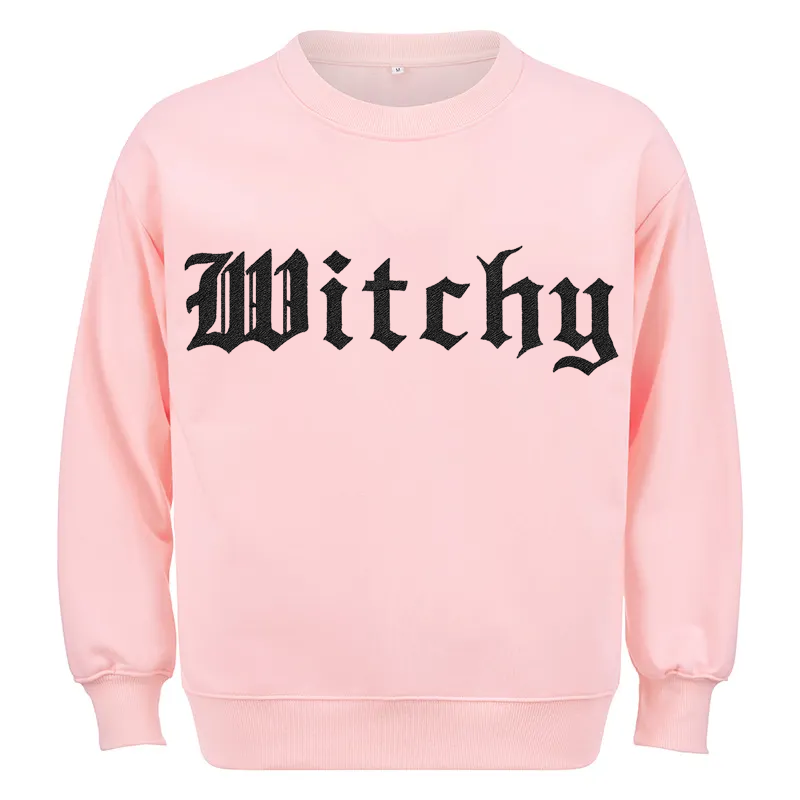 Maturelion Witchy Halloween Sweatshirt Cotton Sweatshirt