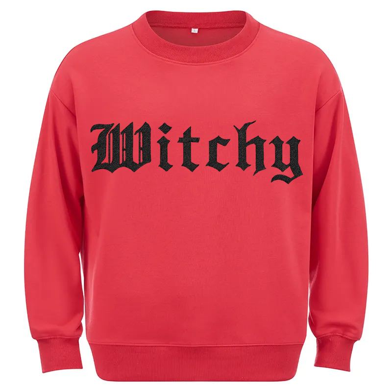 Maturelion Witchy Halloween Sweatshirt Cotton Sweatshirt