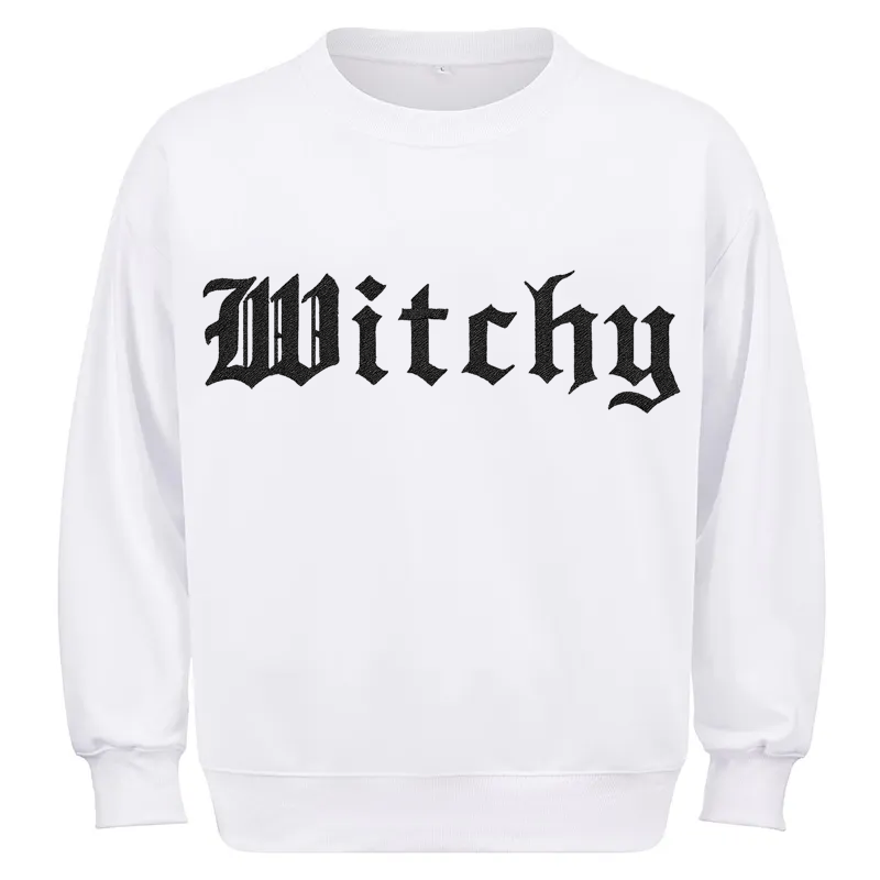Maturelion Witchy Halloween Sweatshirt Cotton Sweatshirt