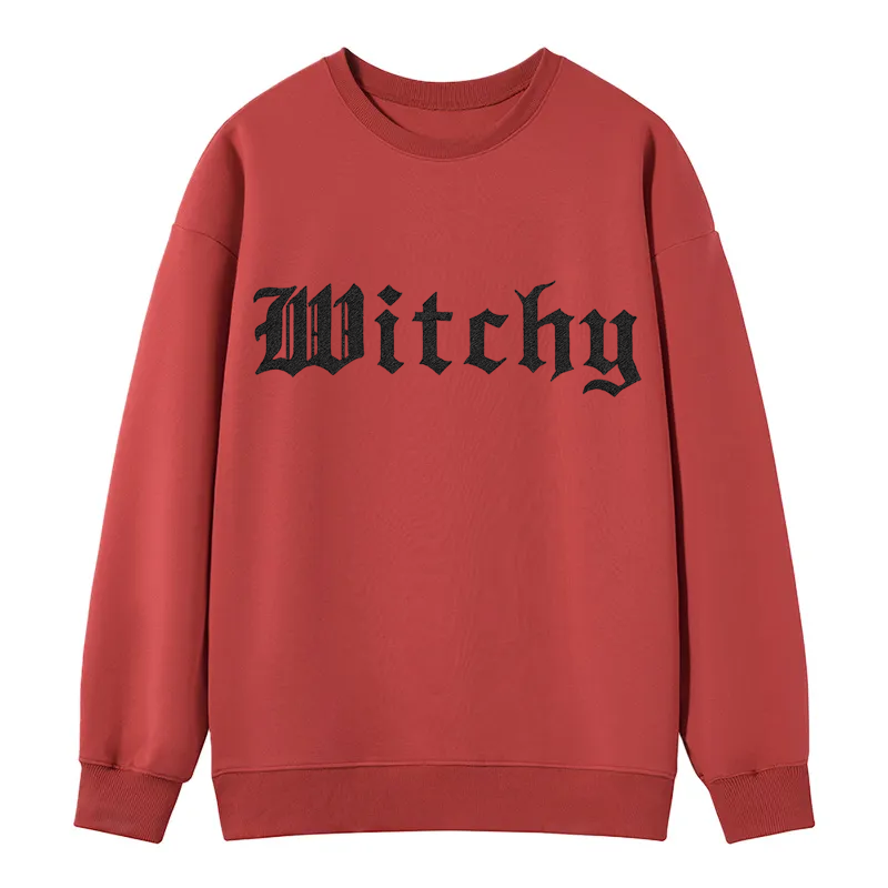 Maturelion Witchy Halloween Sweatshirt Cotton Sweatshirt