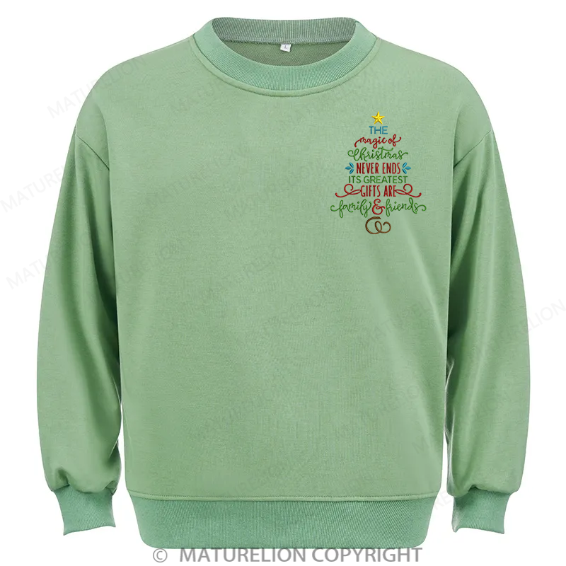 Maturelion Magic Of Christmas Embroidery Christmas Cotton Sweatshirt