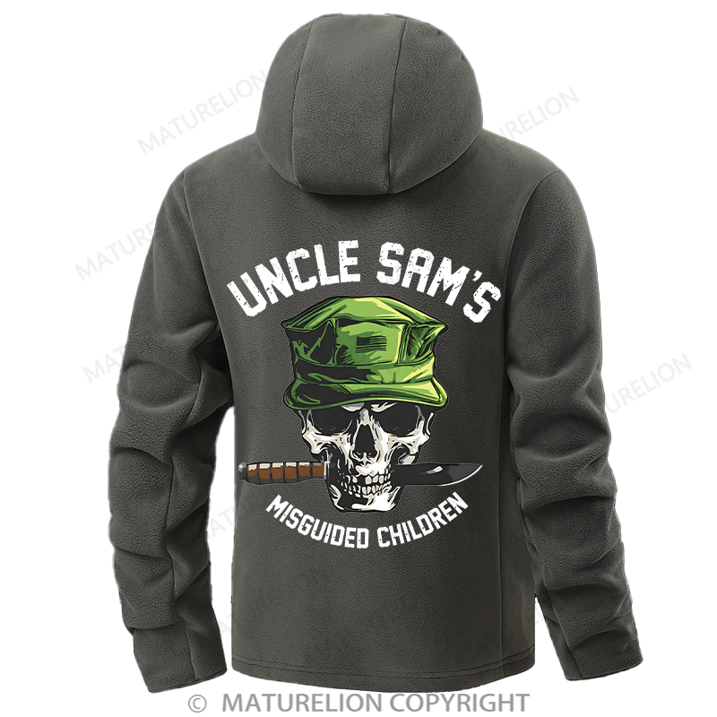 Maturelion Men's Hoodie Uncle Sam's Misguided Children Double-Sided Fleece Hoodie