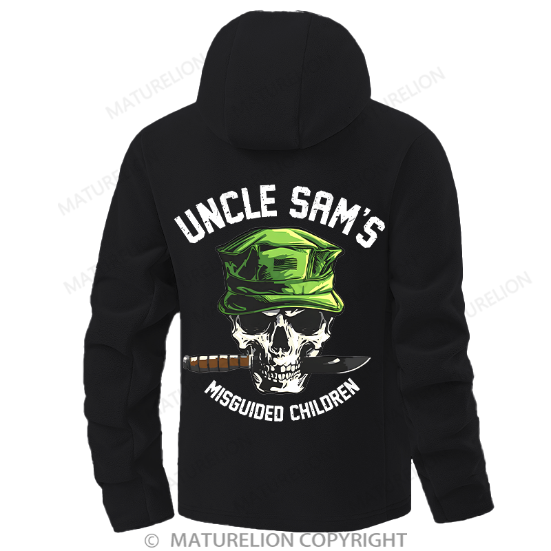 Maturelion Men's Hoodie Uncle Sam's Misguided Children Double-Sided Fleece Hoodie