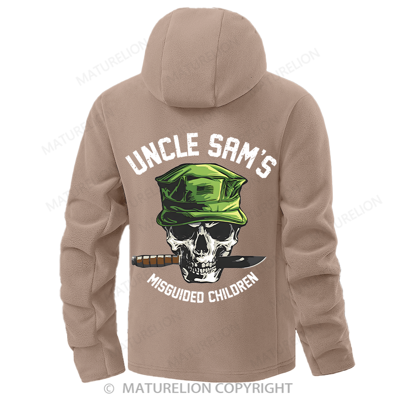 Maturelion Men's Hoodie Uncle Sam's Misguided Children Double-Sided Fleece Hoodie