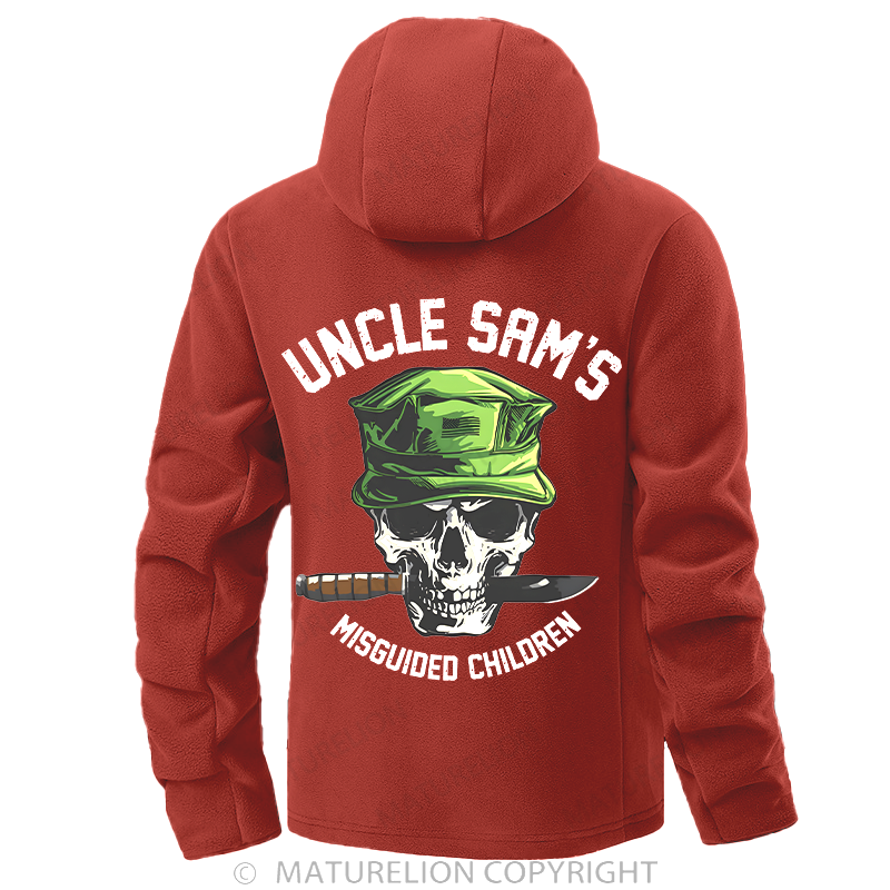 Maturelion Men's Hoodie Uncle Sam's Misguided Children Double-Sided Fleece Hoodie